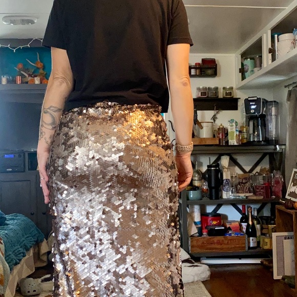 Bronze/gold sequin maxi skirt - Picture 6 of 6